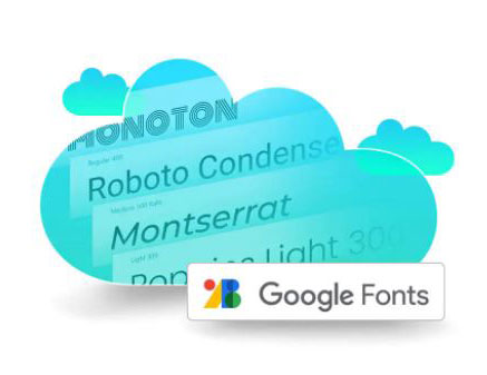 Google fonts are displayed